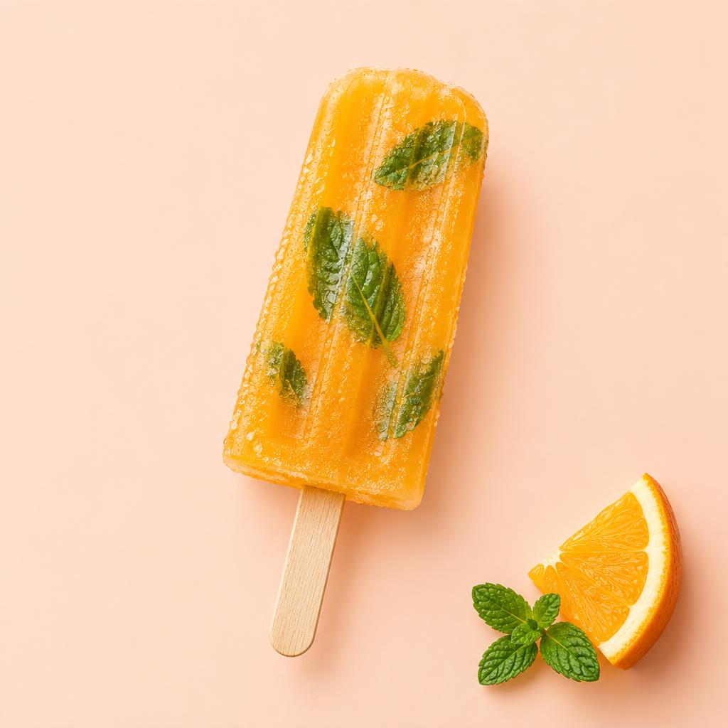 Paleta natural de menta con naranja